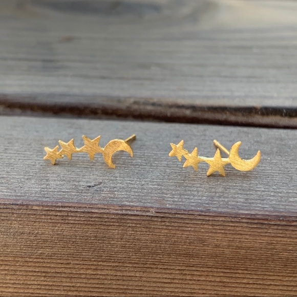 NIGHT SKY GOLD Earrings Stud With Gift Bag - Picture 5 of 6